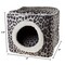 Pet Adobe Indoor Cat Pet Bed Cave with Removable Cushion Pad for Cats/Small Animals, Gray/Black Animal Print 857996PMM - alternate 2